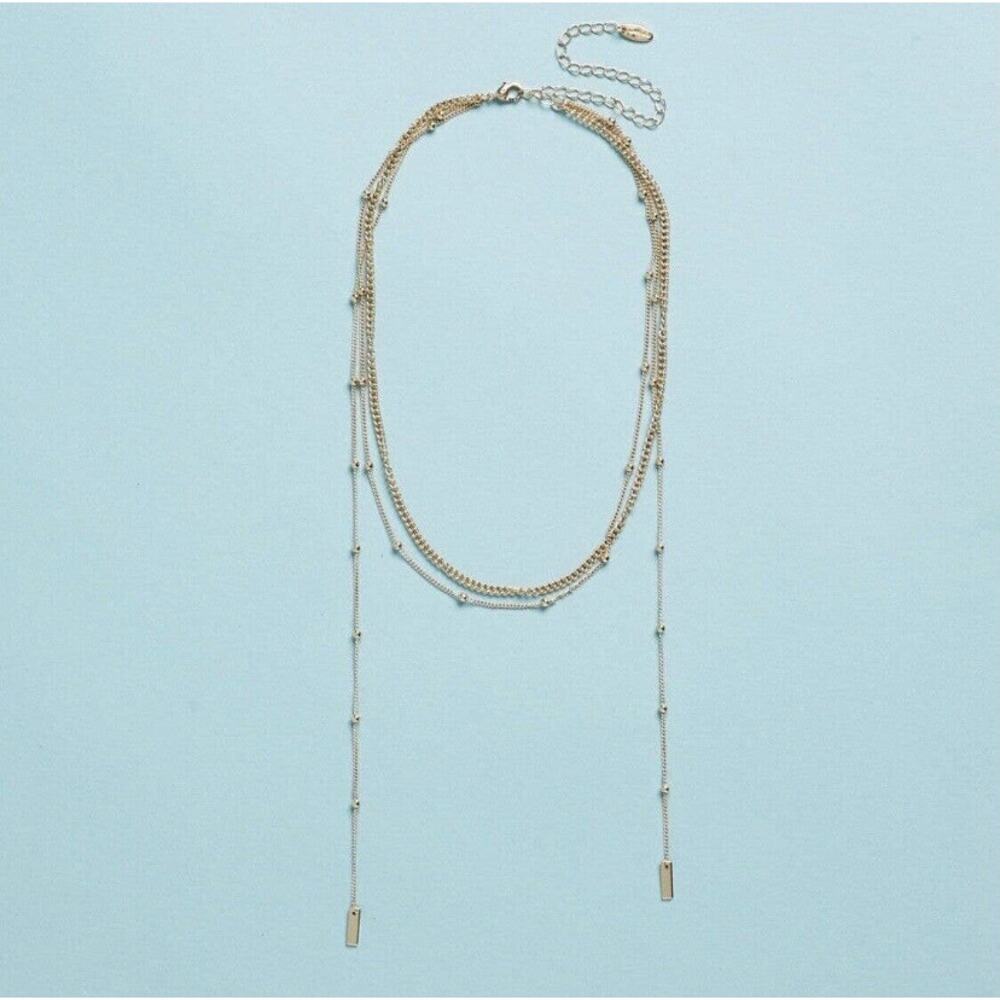 Ettika Revolve Gold Dangling Layer Necklace - Picture 3 of 6